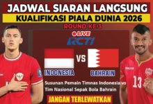 Susunan Pemain Timnas Indonesia vs Tim Nasional Sepak Bola Bahrain